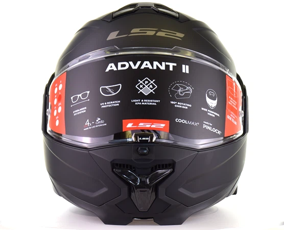 LS2 - Advant II Solid Matte Black Modular Helmet  Cycle City Outdoors